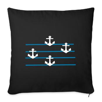Anchor Northern Germany Sailor Sailor Captain - Sofa pillowcase 17,3'' x 17,3'' (45 x 45 cm) - black - Front