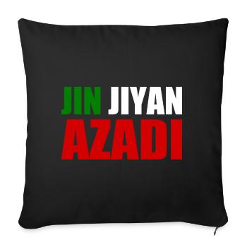 jin jiyan azadi - Housse de coussin décorative 45 x 45 cm - noir - Devant