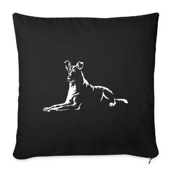 Collie « Édition Noire » - Housse de coussin décorative 45 x 45 cm - noir - Devant