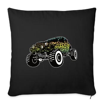 Monster Truck Skull Gradient - Sofa pillowcase 17,3'' x 17,3'' (45 x 45 cm) - black - Front