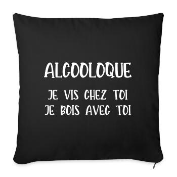 alcooloque - Housse de coussin décorative 45 x 45 cm - noir - Devant