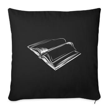 Livre, livre, livres, lecture, lecteur, illustration, graphique - Housse de coussin décorative 45 x 45 cm - noir - Devant