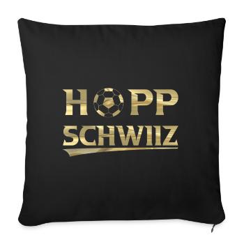 Hopp Schwiiz - Sofa pillowcase 17,3'' x 17,3'' (45 x 45 cm) - black - Front