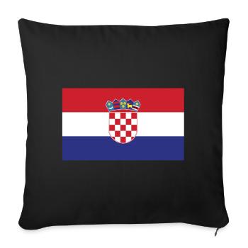 Drapeau croate - Housse de coussin décorative 45 x 45 cm - noir - Devant