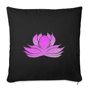 blumenmotive japan, japanische wasserrose - Sofakissenbezug 45 x 45 cm - Schwarz - Vorne