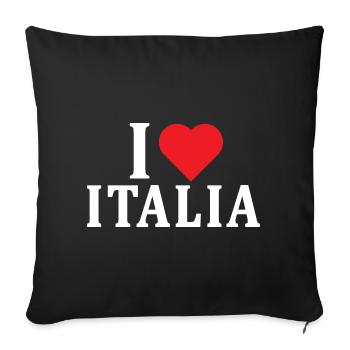 t-shirt I love Italy t-shirt idée cadeau - Housse de coussin décorative 45 x 45 cm - noir - Devant