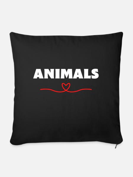Animals Tiere Liebe - Sofakissenbezug 45 x 45 cm - Schwarz