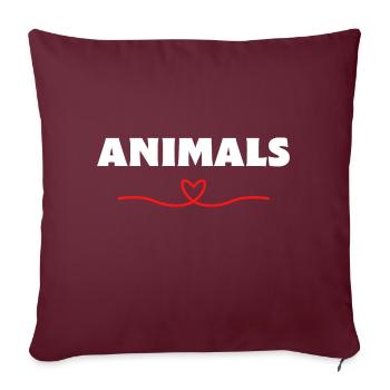 Animals Animals Love - Sofa pillowcase 17,3'' x 17,3'' (45 x 45 cm) - burgundy - Front