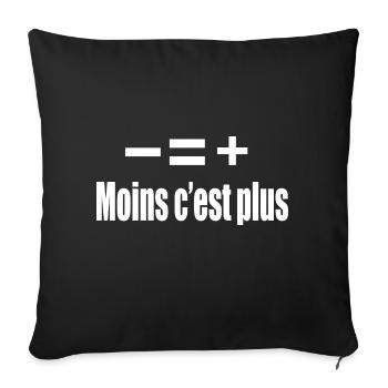 Moins C’est Plus - Housse de coussin décorative 45 x 45 cm - noir - Devant