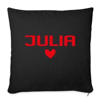 Julia Cœur - Housse de coussin décorative 45 x 45 cm - noir - Devant
