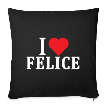 t-shirt I love Happy t-shirt gift idea - Sofa pillowcase 17,3'' x 17,3'' (45 x 45 cm) - black - Front