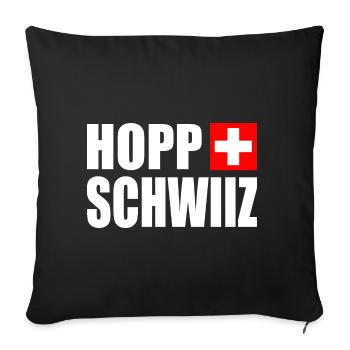 Hopp schwiiz - Housse de coussin décorative 45 x 45 cm - noir - Devant