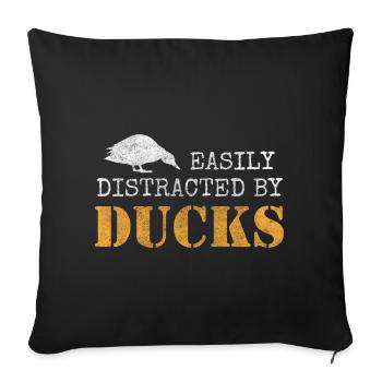 Animaux charlatans canards - Housse de coussin décorative 45 x 45 cm - noir - Devant