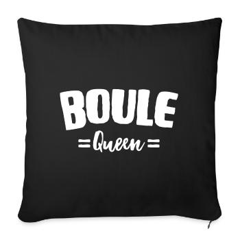 Boules Boules Queen pour Bouler Boccia Jeu Botcha - Housse de coussin décorative 45 x 45 cm - noir - Devant