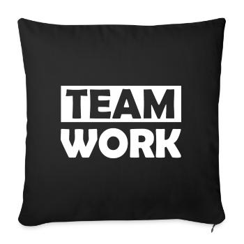 The team at work - Sofa pillowcase 17,3'' x 17,3'' (45 x 45 cm) - black - Front
