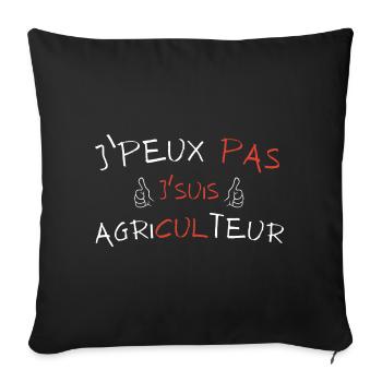 J'peux pas j'suis Agriculteur - Housse de coussin décorative 45 x 45 cm - noir - Devant