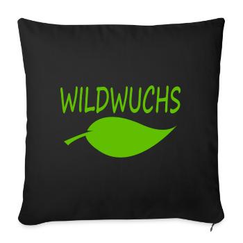 WILDWUCHS - Sofakissenbezug 45 x 45 cm - Schwarz - Vorne