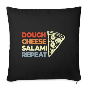 Funny Pizza Saying - Sofa pillowcase 17,3'' x 17,3'' (45 x 45 cm) - black - Front