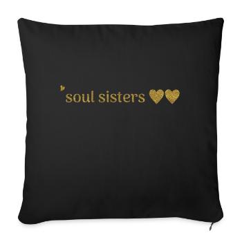 Freunde - soul sisters - Sofa pillowcase 17,3'' x 17,3'' (45 x 45 cm) - black - Front