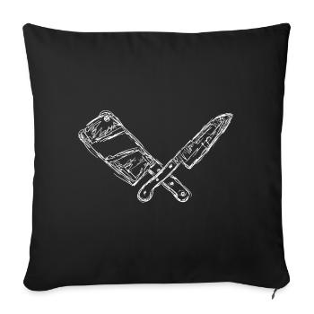 Knife and cleaver sketch - Sofa pillowcase 17,3'' x 17,3'' (45 x 45 cm) - black - Front