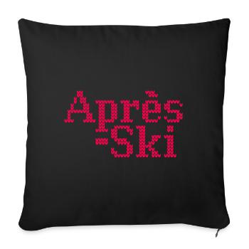 Après-ski Knit Ski Holiday Winter Party Holiday Fan - Sofa pillowcase 17,3'' x 17,3'' (45 x 45 cm) - black - Front