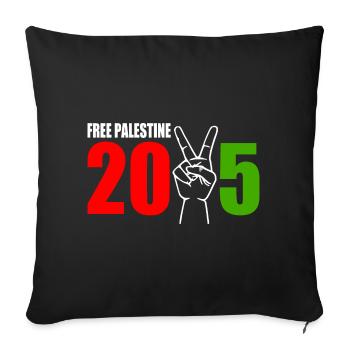 Free palestine 2025 - Sofa pillowcase 17,3'' x 17,3'' (45 x 45 cm) - black - Front