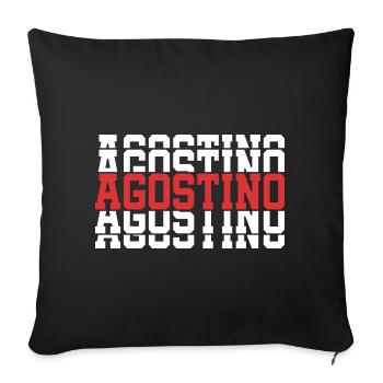 Agostino t-shirt stacked text gift t-shirt - Sofa pillowcase 17,3'' x 17,3'' (45 x 45 cm) - black - Front
