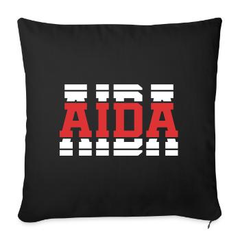 T-Shirt Aida T-Shirt Geschenkidee gestapelter Text - Sofakissenbezug 45 x 45 cm - Schwarz - Vorne