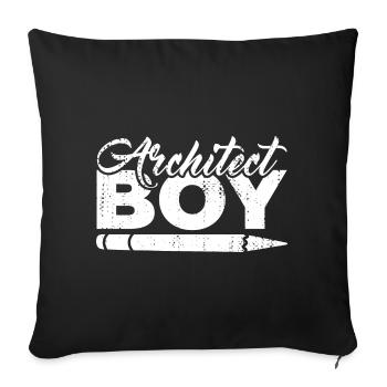 Garçon d’architecte - Housse de coussin décorative 45 x 45 cm - noir - Devant