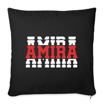 Amira t-shirt t-shirt gift idea stacked text - Sofa pillowcase 17,3'' x 17,3'' (45 x 45 cm) - black - Front