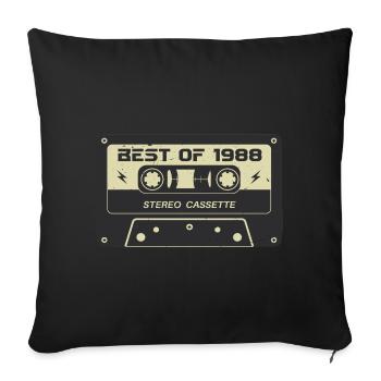 Retro cassette tape 1988 vintage 1988 birthday 1988 - Sofa pillowcase 17,3'' x 17,3'' (45 x 45 cm) - black - Front