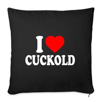 I love cuckold - Housse de coussin décorative 45 x 45 cm - noir - Devant