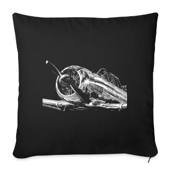 Avion - Housse de coussin décorative 45 x 45 cm - noir - Devant