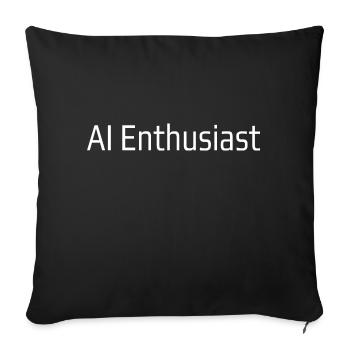 AI Enthusiast - Sofa pillowcase 17,3'' x 17,3'' (45 x 45 cm) - black - Front