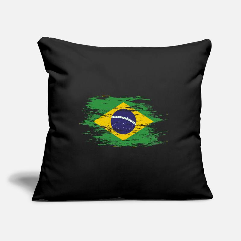 Drapeau du Brésil utilisé Housse de coussin décorative 45 x 45 cm