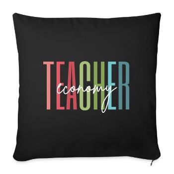 Wirtschaft Lehrerin Schule Lehren Geschenk - Sofakissenbezug 45 x 45 cm - Schwarz - Vorne