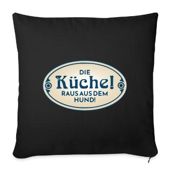 Cuisine chien Cuisine chien cuisine Cuisinier Antique - Housse de coussin décorative 45 x 45 cm - noir - Devant