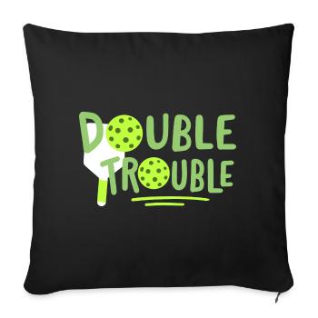 Pickleball-Spieler - Sofakissenbezug 45 x 45 cm - Schwarz - Vorne