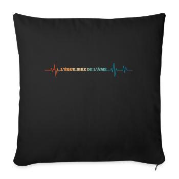 Battement de coeur rétro l’équilibre de l’âme - Housse de coussin décorative 45 x 45 cm - noir - Devant