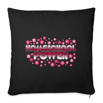 Homeschool Power - Sofa pillowcase 17,3'' x 17,3'' (45 x 45 cm) - black - Front