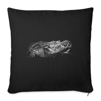 Krokodil - Sofakissenbezug 45 x 45 cm - Schwarz - Vorne