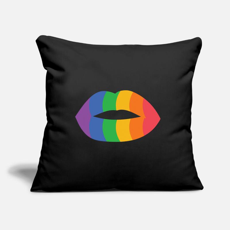 Rainbow Lips Impression d’art Housse de coussin décorative 45 x 45 cm