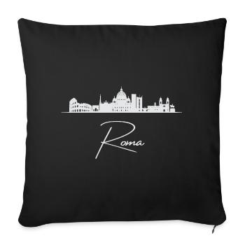 Silhouette de Rome, Rome Italie - Housse de coussin décorative 45 x 45 cm - noir - Devant
