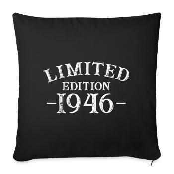 1946 Vintage Rétro Cadeau D'anniversaire - Housse de coussin décorative 45 x 45 cm - noir - Devant