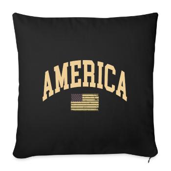 Drapeau camouflage de l’Amérique - Housse de coussin décorative 45 x 45 cm - noir - Devant