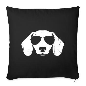 Dachshund Head Sunglasses Cool Vector - Sofa pillowcase 17,3'' x 17,3'' (45 x 45 cm) - black - Front