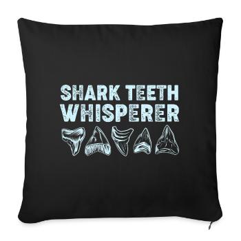 Shark Teeth Sharks Tooth Shark Teeth - Sofa pillowcase 17,3'' x 17,3'' (45 x 45 cm) - black - Front