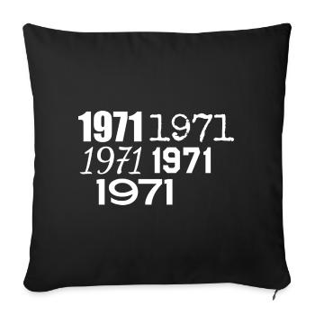 1971 - Housse de coussin décorative 45 x 45 cm - noir - Devant