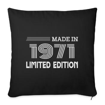 Original 1971 Vintage 1971 Rétro Anniversaire 1971 - Housse de coussin décorative 45 x 45 cm - noir - Devant