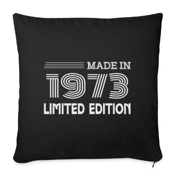 Original 1973 Vintage 1973 Rétro Anniversaire 1973 - Housse de coussin décorative 45 x 45 cm - noir - Devant